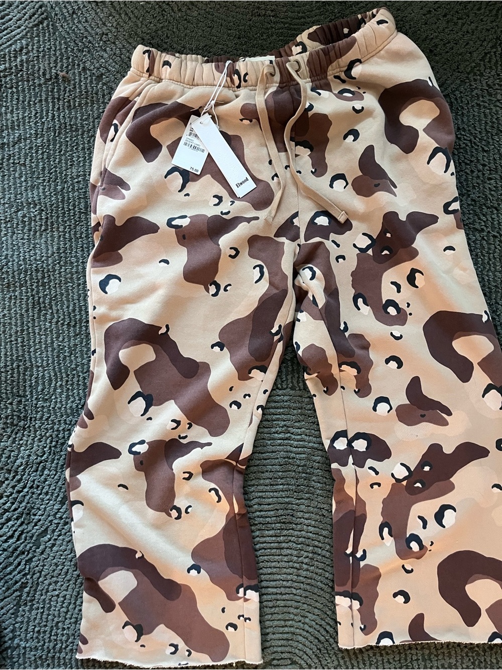 Bellwood Beige and Brown Camo Sweatpants